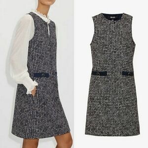 Me+Em Ponte Jacquard Shift Tweed Midi Dress